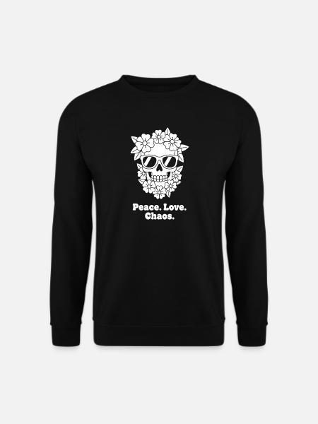 Flower Skull Peace Chaos - Unisex Sweatshirt - black