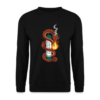 Pyro Dragon - Unisex Sweatshirt - black - Front - Alina (178cm) & Michal (187cm)