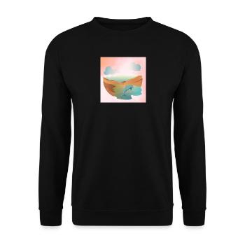 Dolphin in seascape - Unisex Sweatshirt - black - Front - Alina (178cm) & Michal (187cm)