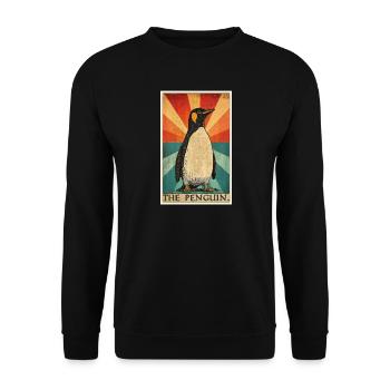 Pinguine Pinguin - Unisex Pullover - Schwarz - Vorne - Alina (178cm) & Michal (187cm)