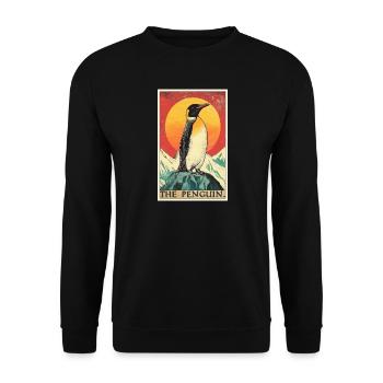 Pinguine Pinguin - Unisex Pullover - Schwarz - Vorne - Alina (178cm) & Michal (187cm)