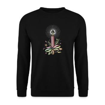 Bougie de Noël colorée en dentelle filigrane - Sweat-shirt Unisexe - noir - Devant - Alina (178cm) & Michal (187cm)
