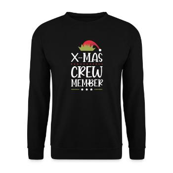 X-Mas Crew Mitglied - Unisex Pullover - Schwarz - Vorne - Alina (178cm) & Michal (187cm)