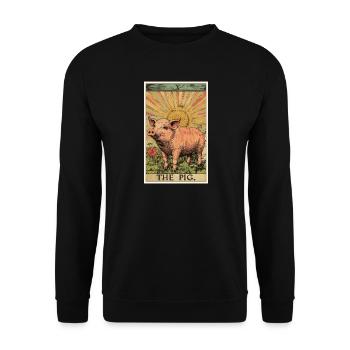 Schweine Schwein - Unisex Pullover - Schwarz - Vorne - Alina (178cm) & Michal (187cm)