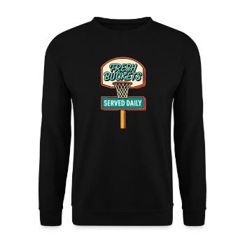 Basketball Spruch Humor Basketballer Geschenkidee - Unisex Pullover - Schwarz - Vorne - Alina (178cm) & Michal (187cm)