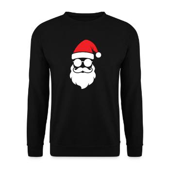 Cooler Xmas Santa Look - Unisex Pullover - Schwarz - Vorne - Alina (178cm) & Michal (187cm)