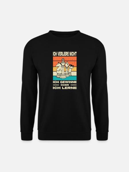 Schachspieler Geschenke Schach Zubehör Schachbrett - Unisex Pullover - Schwarz