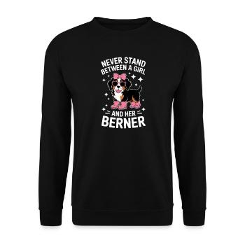 Dictons du chien de montagne bernois : drôle de cadeau bernois - Sweat-shirt Unisexe - noir - Devant - Alina (178cm) & Michal (187cm)