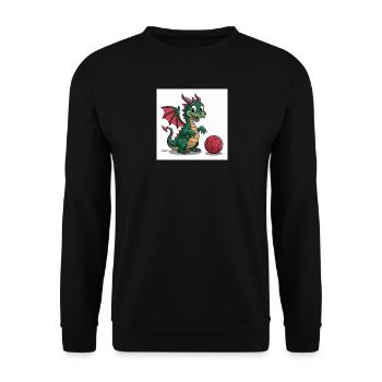 Grüner Drachenball Freund - Unisex Pullover - Schwarz - Vorne - Alina (178cm) & Michal (187cm)