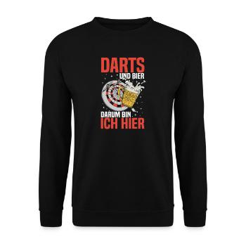 arts & Bier – Darum bin ich hier - Unisex Pullover - Schwarz - Vorne - Alina (178cm) & Michal (187cm)