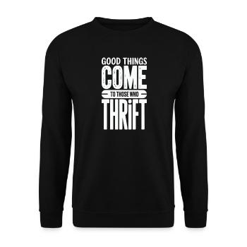 Good Things Come Thrift - Unisex Sweatshirt - black - Front - Alina (178cm) & Michal (187cm)