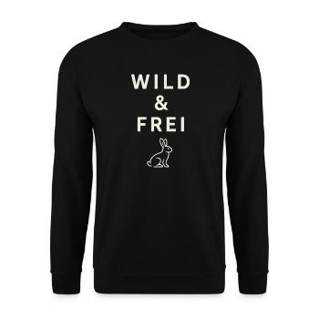 Wild & Frei – Natur Statement Shirt - Unisex Pullover - Schwarz - Vorne - Alina (178cm) & Michal (187cm)