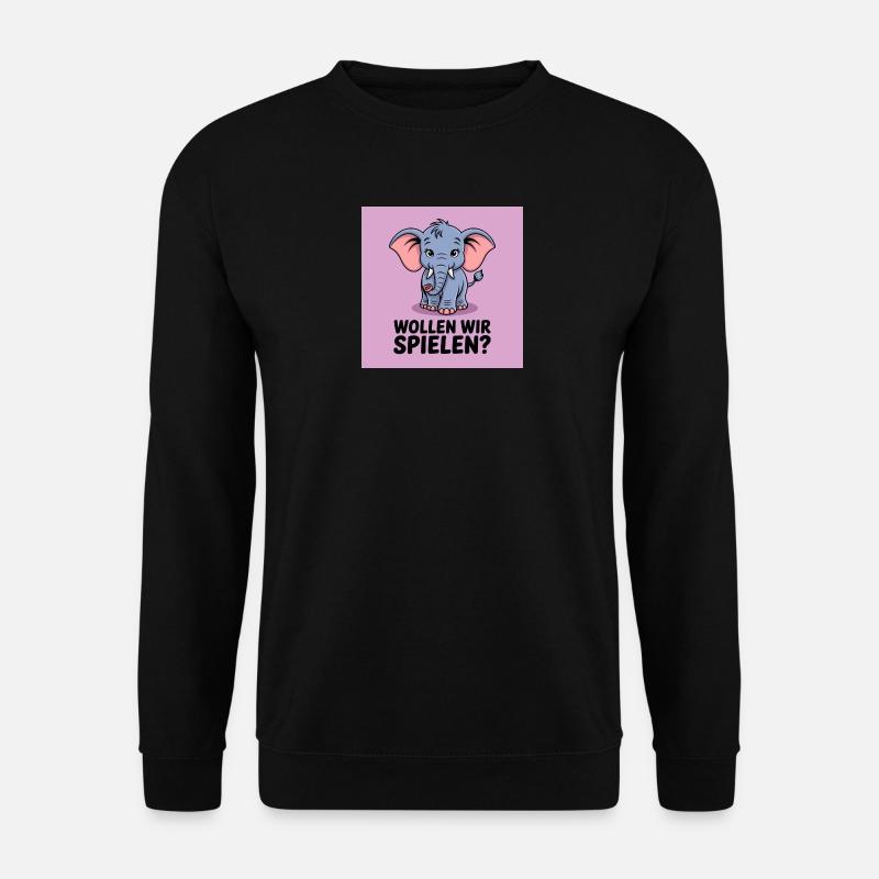 Playing elephant on purple - Unisex Sweatshirt - black