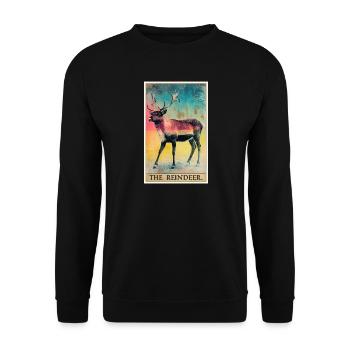 Rentiere Rentier - Unisex Pullover - Schwarz - Vorne - Alina (178cm) & Michal (187cm)