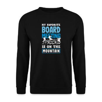 Snowboarding Snowboard Meeting Chairlift - Unisex Sweatshirt - black - Front - Alina (178cm) & Michal (187cm)