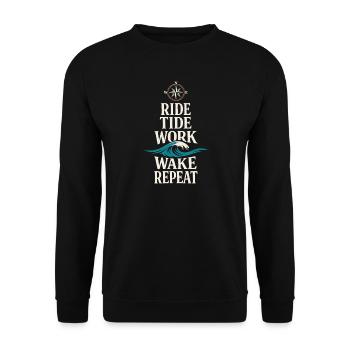 Seemannschaftsgeschenk Für Deckhand Ocean Work - Unisex Pullover - Schwarz - Vorne - Alina (178cm) & Michal (187cm)