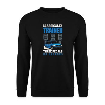 Voiture manuelle, entraînée classiquement - Sweat-shirt Unisexe - noir - Devant - Alina (178cm) & Michal (187cm)