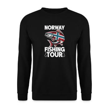 Norway Fischer Fish Angeln Angler Norwegen - Unisex Pullover - Schwarz - Vorne - Alina (178cm) & Michal (187cm)