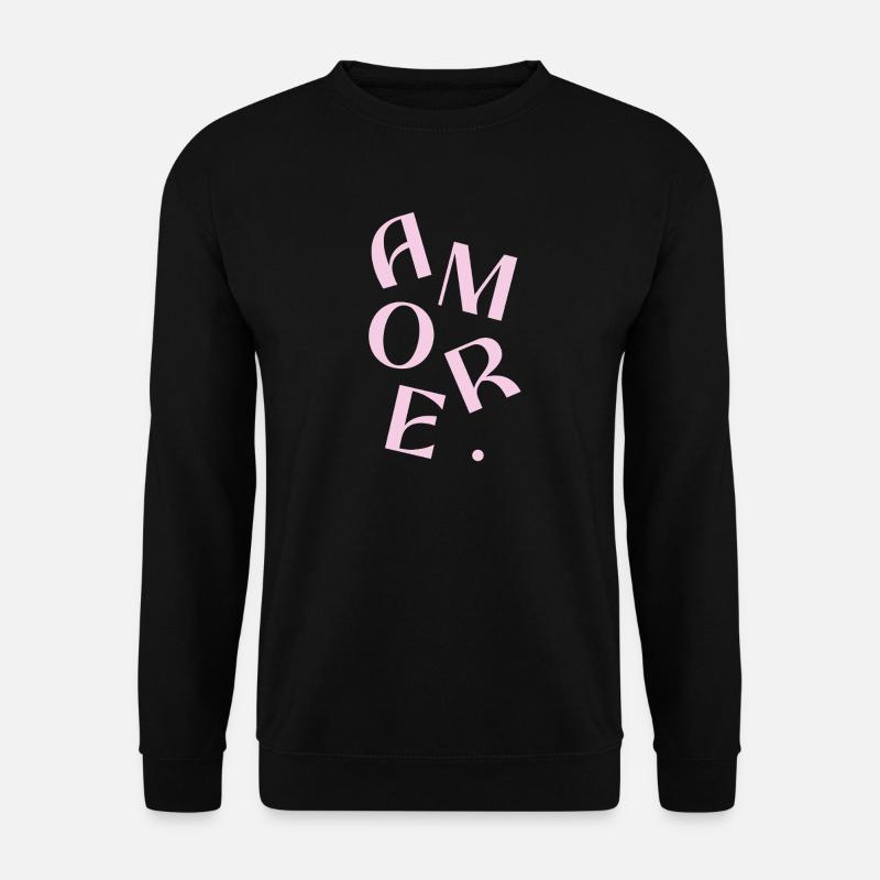 Pink Amore Text Design - Unisex Sweatshirt - black