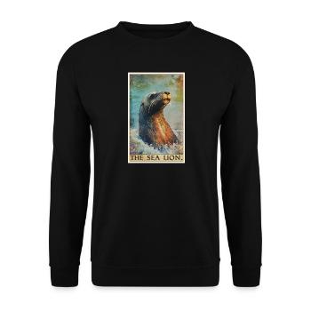 Sea Lions Sea Lion - Unisex Sweatshirt - black - Front - Alina (178cm) & Michal (187cm)