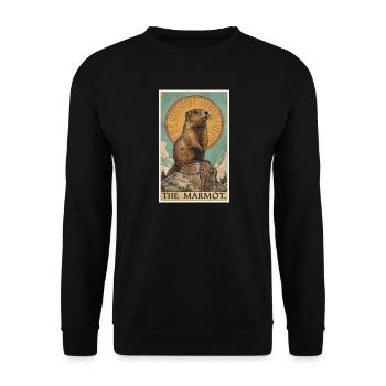 Murmeltiere Murmeltier - Unisex Pullover - Schwarz - Vorne - Alina (178cm) & Michal (187cm)