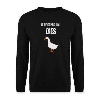 Ich kann keine Gänse haben – Weiße Ente - Unisex Pullover - Schwarz - Vorne - Alina (178cm) & Michal (187cm)