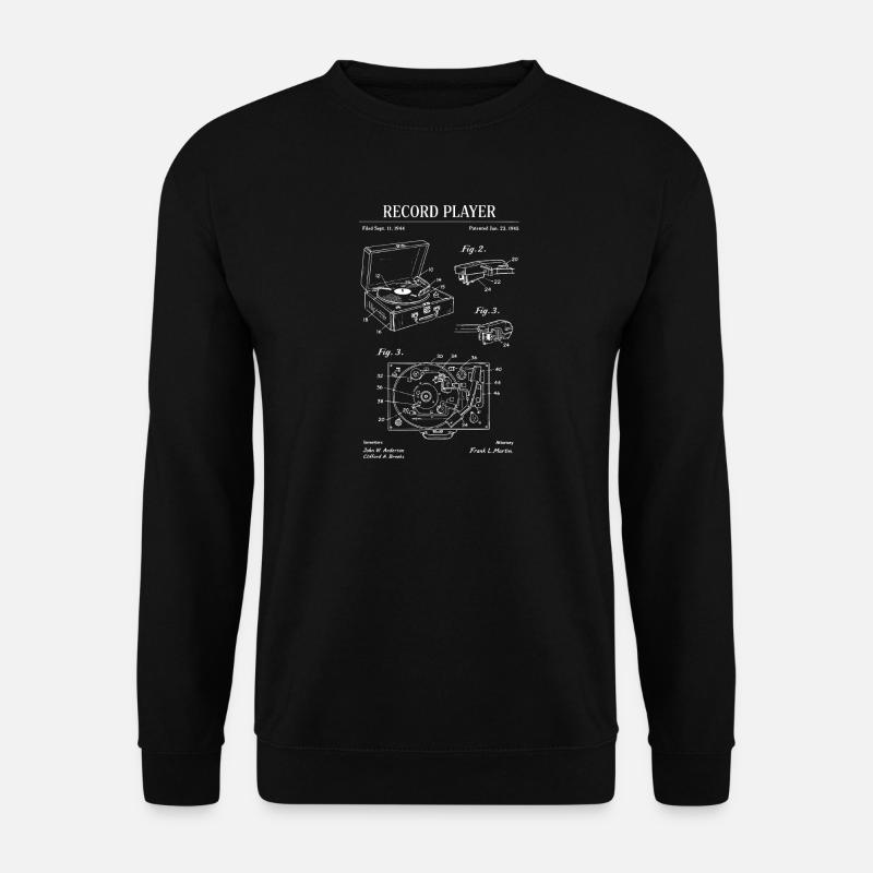 Plan de tourne-disque rétro - Sweat-shirt Unisexe - noir
