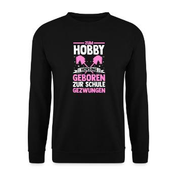 Steckenpferd Hobbyhorse Hobby Horsing - Unisex Pullover - Schwarz - Vorne - Alina (178cm) & Michal (187cm)