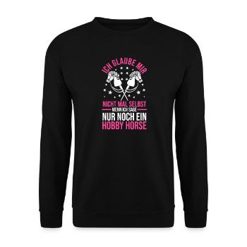 Steckenpferd Hobbyhorse Hobby Horsing - Unisex Pullover - Schwarz - Vorne - Alina (178cm) & Michal (187cm)