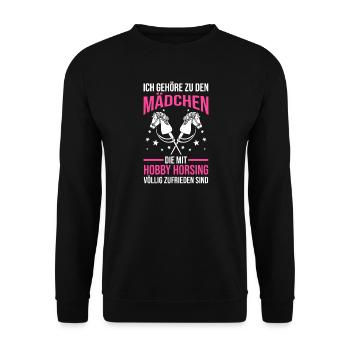 Steckenpferd Hobbyhorse Hobby Horsing - Unisex Pullover - Schwarz - Vorne - Alina (178cm) & Michal (187cm)