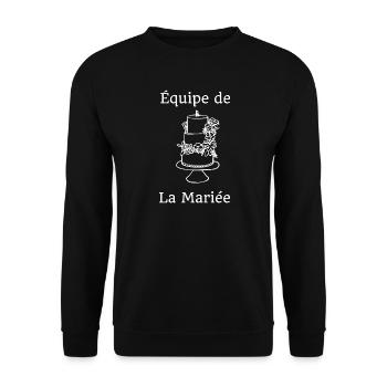 Équipe Mariée – Gâteau Floral Linéaire - Sweat-shirt Unisexe - noir - Devant - Alina (178cm) & Michal (187cm)