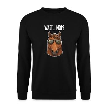 Funny Horse Sunglasses - Unisex Sweatshirt - black - Front - Alina (178cm) & Michal (187cm)