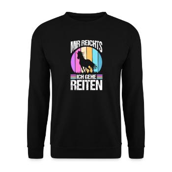 Reiten Pferdeliebhaber Reiterhof Pferde - Unisex Pullover - Schwarz - Vorne - Alina (178cm) & Michal (187cm)