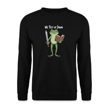 Le Chevalier Grenouille à l’Aube - Sweat-shirt Unisexe - noir - Devant - Alina (178cm) & Michal (187cm)