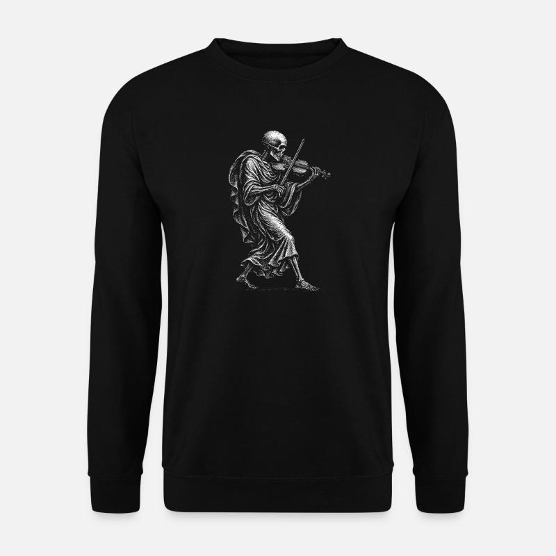 Skelett, das Geige spielt - Unisex Pullover - Schwarz