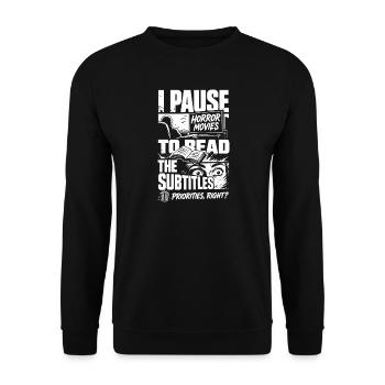 Horror Therapy Cheaper Than Reality - Unisex Sweatshirt - black - Front - Alina (178cm) & Michal (187cm)