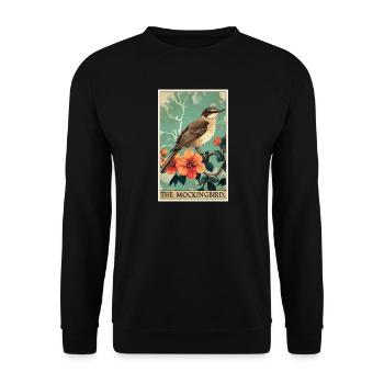 Spottdrosseln Spottdrossel - Unisex Pullover - Schwarz - Vorne - Alina (178cm) & Michal (187cm)