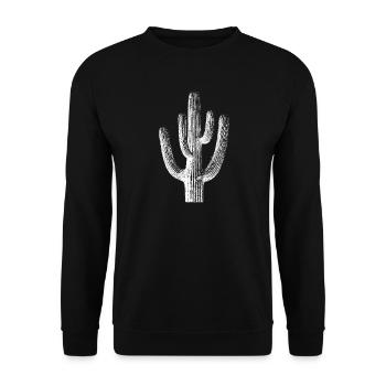 Desert Cactus Brush Stroke - Unisex Sweatshirt - black - Front - Alina (178cm) & Michal (187cm)