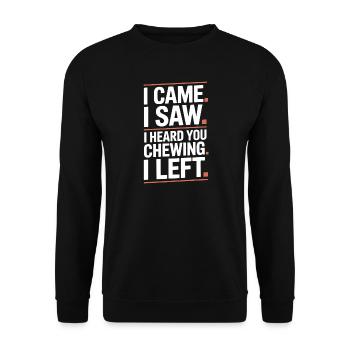 Bruits de mastication bruits de mastication bruits de claquement mastication mâchonnement - Sweat-shirt Unisexe - noir - Devant - Alina (178cm) & Michal (187cm)