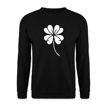 Kleeblatt Silhouette Irisches Glückssymbol - Unisex Pullover - Schwarz - Vorne - Alina (178cm) & Michal (187cm)