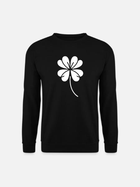 Kleeblatt Silhouette Irisches Glückssymbol - Unisex Pullover - Schwarz