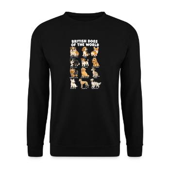 Britische Hunderassen-diagramm Niedliche - Unisex Pullover - Schwarz - Vorne - Alina (178cm) & Michal (187cm)
