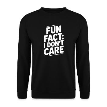 Fun Fact: Es ist mir egal - Unisex Pullover - Schwarz - Vorne - Alina (178cm) & Michal (187cm)