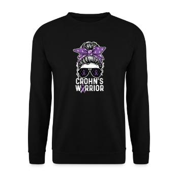 Crohns Krieger – Bewusstsein für Crohns Krankheit IBD - Unisex Pullover - Schwarz - Vorne - Alina (178cm) & Michal (187cm)