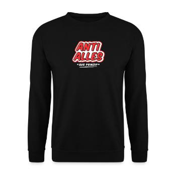 Anti Alles Aus Prinzip - Unisex Pullover - Schwarz - Vorne - Alina (178cm) & Michal (187cm)