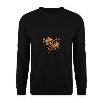 Bull Cool Animal - Unisex Sweatshirt - black - Front - Alina (178cm) & Michal (187cm)