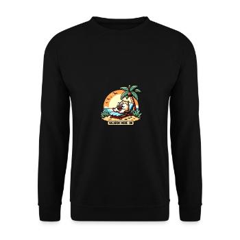 Beach cat: pure relaxation! - Unisex Sweatshirt - black - Front - Alina (178cm) & Michal (187cm)