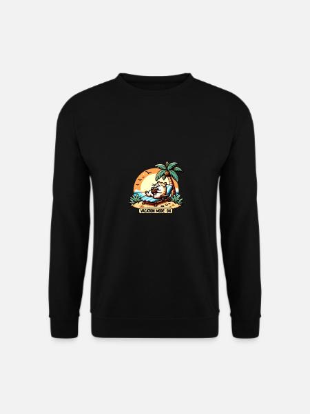 Strandkatze: Entspannung pur! - Unisex Pullover - Schwarz