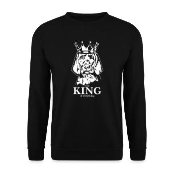 Wirehaired Vizsla King of everything Dog Wilsigns - Unisex Sweatshirt - black - Front - Alina (178cm) & Michal (187cm)