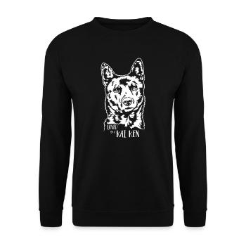 Aimé par un chien Kai Ken disant chien Wilsigns - Sweat-shirt Unisexe - noir - Devant - Alina (178cm) & Michal (187cm)